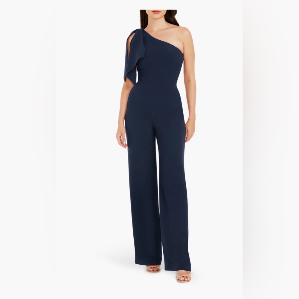 Dress the Population Tiffany One-Shoulder Jumpsuit navy Size:S $248